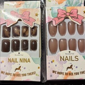 Two (2) Sets of Press on Nails Medium length